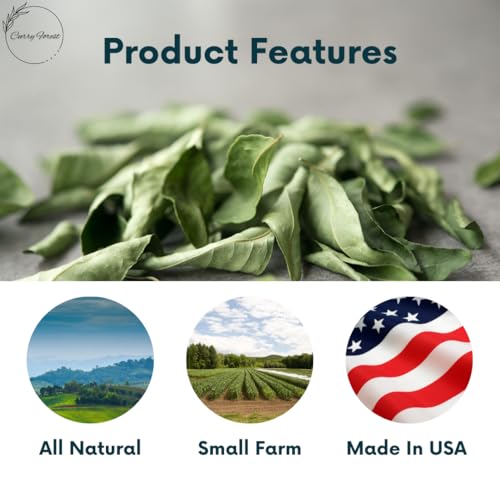 CurryForest Premium Dried Curry Leaves-100% Natural, Pesticide-Free Whole Leaves, USA Grown, Air Dried.