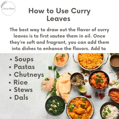 CurryForest Premium Dried Curry Leaves-100% Natural, Pesticide-Free Whole Leaves, USA Grown, Air Dried.